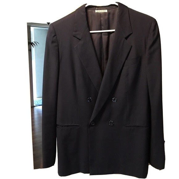 Italian Jacket Double Breasted Navy Wool/Cashmere Pre-owned - Picture 1 of 12